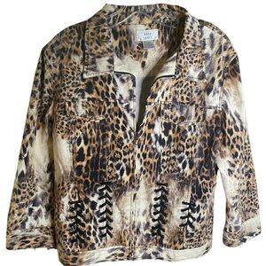 Women’s jacket leopard print denim 12
